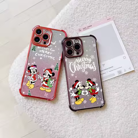 Christmas Mickeys Minnies Plating Case For Vivo Y77 Y38 Y36 Y50 Y28 Y27 Y17 V29e V27 V25 V23 S15 5G 