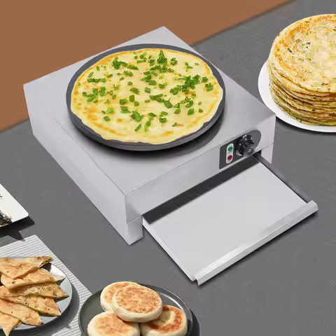 16" Commercial Electric Crepe Maker Pancake Machine 40cm Big Hotplate Non Stick Kitchen Tool 110V 3K