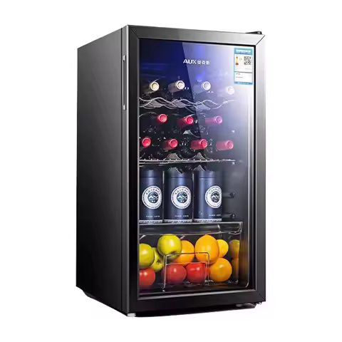 90L Small Table Mini Display Fridge for Office/Home/Apartment Drinks/Soda with Glass Door Wine Coole