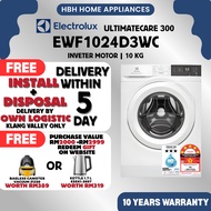 [FREE BASIC INSTALL] Electrolux EWF1024D3WC 10kg UltimateCare 300 front load washing machineAdded hy