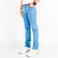 Gizmo - Denim Pants Slimfit Blue Bleach Jeans Stretch Comfortable Pants