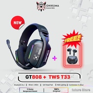 ITIKUMA GT808 Tri-Mode Wireless Gaming Headset – Bluetooth 5.3, 2.4GHz, Mic RGB-ONIKUMA GT808 Wirele