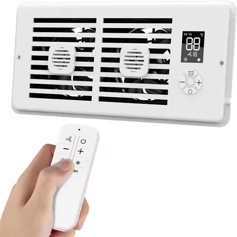 Register Booster Fan 4*10/4*12Inch Smart Heating Cooling AC Vent Fan With Remote Control & Thermosta