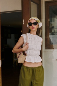 Pudee Sunny Smocked Top เสื้อแขนสั้นสม็อค (พร้อมส่ง) (ยกเว้นสี Morning เป็น Preorder)