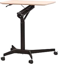 Portable Overbed/Chair Table, Standing Desk with 4 Rolling Castors, Mobile Laptop Desk PC Stand, Over-Bed Table, Height Adjustable Standing Desk, for Living Room, Bedroom, Medical