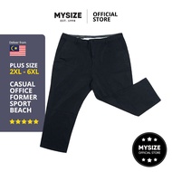 MYSIZE Plus Size Comfy Trendy Classic Stretchy Cotton Long Pants (CODE72035)