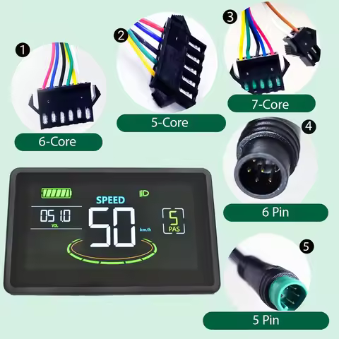 H6C Bicycle Computer Intelligent UART 2 Screen 24V-60V LCD Cycling Computer Odometer Accurate Waterp