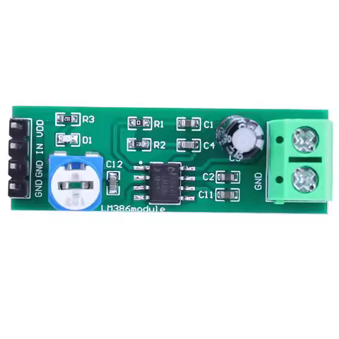 LM386 Digital Mono Amplifier Module with 200 Times Gain Adjustable Volume for DIY Speakers Power Amp