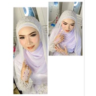 Slayer veil SEQUIN PEARL SPRAY LUXURY bridal slayer Veil Pengantin Lace Veil Nikah Panjang