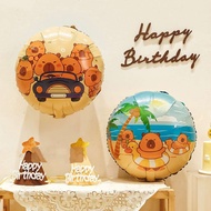18 inches two sided Summer Carnival Docile Capybara birthday party decorations aluminum foil balloon
