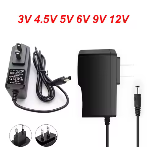 AC To DC Power Adapter 3V 4.5V 5V 6V 9V 12V Universal Power Supply Switching Charger 1A Converter wi