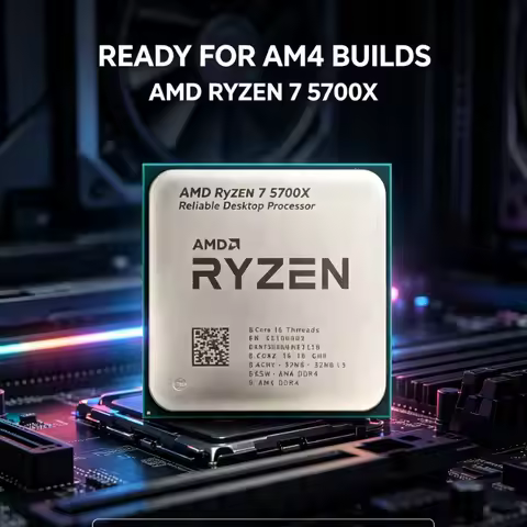 PC Processor AMD Ryzen 7 5700X 8‑Core 16‑Thread 32MB L3 Cache 65W Socket AM4 DDR4 Zen3 No Heatsink