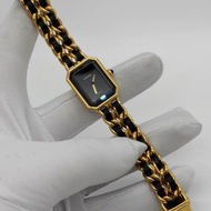 【95新 ✨ 全網最低價！】中古 Chanel香奈兒黑金方糖中古手錶 M碼（下單前先詢問庫存❗️）