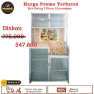 Rak Piring 2 Pintu Stainless Keramik Minimalis / Lemari Piring Alumunium Murah Bandung Cimahi Sorean