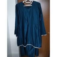 baju kurung moden satin (Preloved) emereld