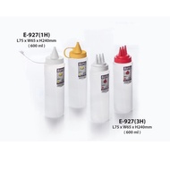 Elianware E-927(1H)/E-927(3H) 1(Single)/3(Triple) Holes 600ml 0.6L Sauce Squeeze Bottle Dispenser Sq
