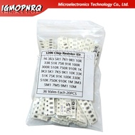 36Value * 20PCS =720PCS 0603 0805 1206 SMD Resistor Kit Assorted Kit 1 ohm- 10M ohm