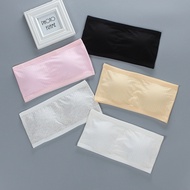Tube Top Girl Strapless Cotton Base Wrap Breast with Insert Summer Sweat-Absorbent Bra Junior High S