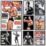 Poster Kanvas Inspirasi Bina Badan Arnold Schwarzenegger untuk Hiasan Gim