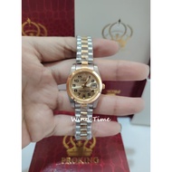PROKING Sliver Gold Analog Number Dial Women's Watch With Date