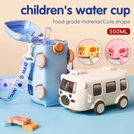Kids Train Water Bottle Baby Water Bottle Bus Shaped Water Cup 500mllarge Capacity Water Bottle Stra