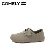 รองเท้าแตะแบบสวมสำหรับผู้หญิง Comely Spring 2025 รองเท้าแตะแบบสวมหนังนิ่มพื้นแบนสไตล์คลาสสิกแบบสวมสบ