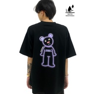 OVERSIZED HEAT-SENSITIVE EMBROIDERY IMPERFECT CREATURE FULL BEAR(BLACK) COTTON JERSEY TSHIRT