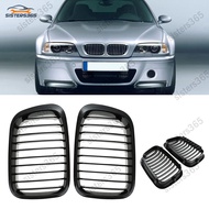 COD* 1 Pair of Glossy Front Kidney Grille Grill For 98-01 BMW 3 Series E46 4 Door 4D SIS