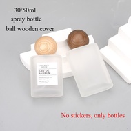 30ml 50ml Perfume Spray Bottle Frosted Glass Square Empty Refillable Sample Bottle