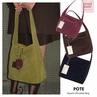 [ from South Korea ] POTE Suede Square Shoulder Bag in 7 Colors