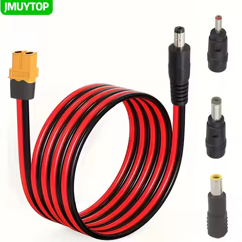 JMUYTOP 10FT/118in 14AWG XT60 Female To DC 5521 Male extension cable For LifePO4 EcoFlow river/DELTA