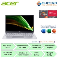 Acer SF314-43-R9GU [Pure Silver] Ryzen7-5700U/16GB Ram/512GB SSD/AMD Radeon Laptop
