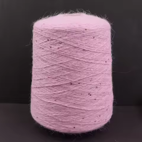 2mm Sequined Angora Gold and Silver Yarn,100g 600mm Mink Wool Yarn Hand Woven Sweater,Hat,Scarf Thre