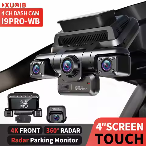 XUOIB i9pro-WB 4CH 360° Dash Cam 4K with 4'' Touch Screen Dash Car Camera 24H Parking Mode WiFi GPS 