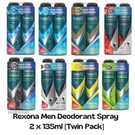 Rexona Men Deodorant Spray 2 x 135ml [Twin Pack]
