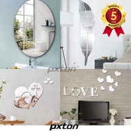 Pxton - 3D OVAL Mirror STICKER Acrylic Glass Wall STICKER Already With Bathroom Mirror Wallpaper Adhesive
