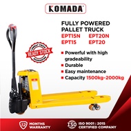 TTF Rack™ KOMADA Fully Powered Hand Pallet Truck EPT15 / EPT20 Electric Pallet Jack Fast Charging