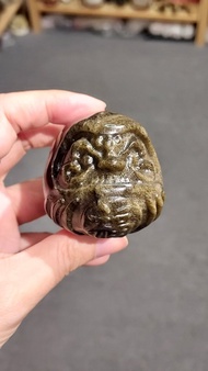 砂金黑曜石達摩公仔 - 招財晶石  保平安晶石