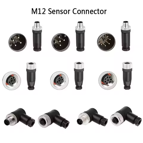 Male Female Socket M12 Sensor Connector Connector 4 5 8 Pin M12 Aviation Plug Sensor Plug Power Adap