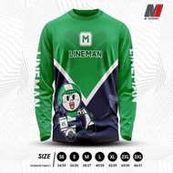 เสื้อไลน์แมน แต่งกรม  เสื้อไลนแมนแขนยาว เสื้อไลน์แมนrider เสื้อไลน์แมนผช เสื้อแขนยาว สีเขียวลาย