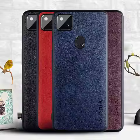 Case for Google Pixel 4A 5G 4 XL Luxury Classic Leather Skin Phone Cover for Google Pixel 4A Case