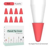 ⚡ พร้อมส่ง ⚡ 8pcs/set เคล็ดลับการเปลี่ยนเคล็ดลับดินสอซิลิโคน สำหรับ Apple Pencil 1/2 Tips ฝาครอบป้องกัน แอปเปิ้ลดินสอ ไส้ดินสอรุ่นที่ 1 และ 2 เคสปากกาสไตลัสทัชสกรีน ปลอกหุ้มปลายดินสอปลอกกันลื่นแบบเงียบ