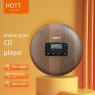Hott CD611 Portable CD Player Lcd Display High Fidelity High Quality Stereo Sound Type Tray Stereo Wood Walnut Grain Ultra-thin Mp3 Player LCD Anti Bounce and Shockproof Car Stereo