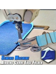 1入組縫紉機配件-直角偏移裝置薄厚布料捲邊工具規格,用於縫紉機邊緣捲邊曲線折線
