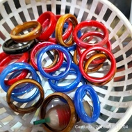 Combo of 21 agate rings, all sizes, the shop liquidates all as shown