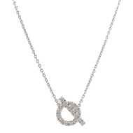 HERMES 18K白金Finesse Pendant鑽石項鍊