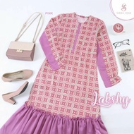 gamis batik kombinasi polos - lakshy dress sheika