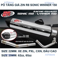 R8 RACING POOL ZIN SONIC MODEL / 304 Stainless Steel Muffler FOR EX135 4 NO. 5 NUMBERS EX150 SONIC- 