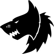 WAR Hammer 4.5" R 40K Space Wolf Decal Sticker for Laptop Car Window Tablet Skateboard - Black.