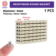 1pcs 6mm*10mm / 20mm Neodymium strong round magnet / SUPER STRONG MAGNET